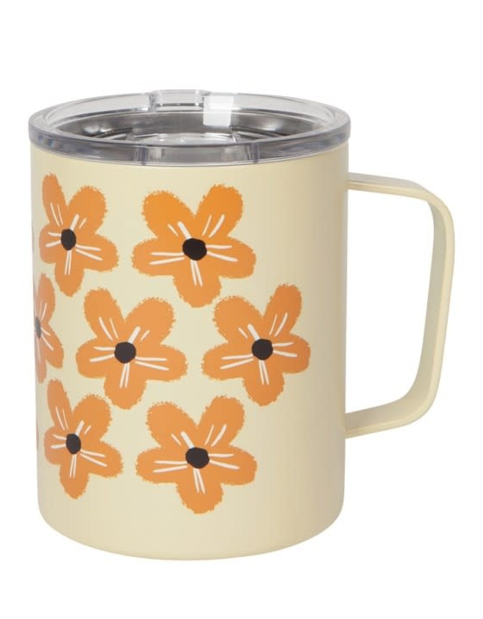 Tasse thermos  - Fleurs Orangées