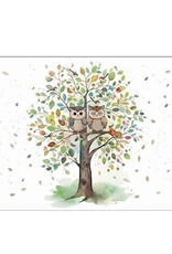 Napperon - Arbre + 2 hiboux