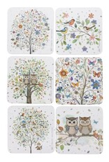 Sous-verre - Fleurs & oiseaux