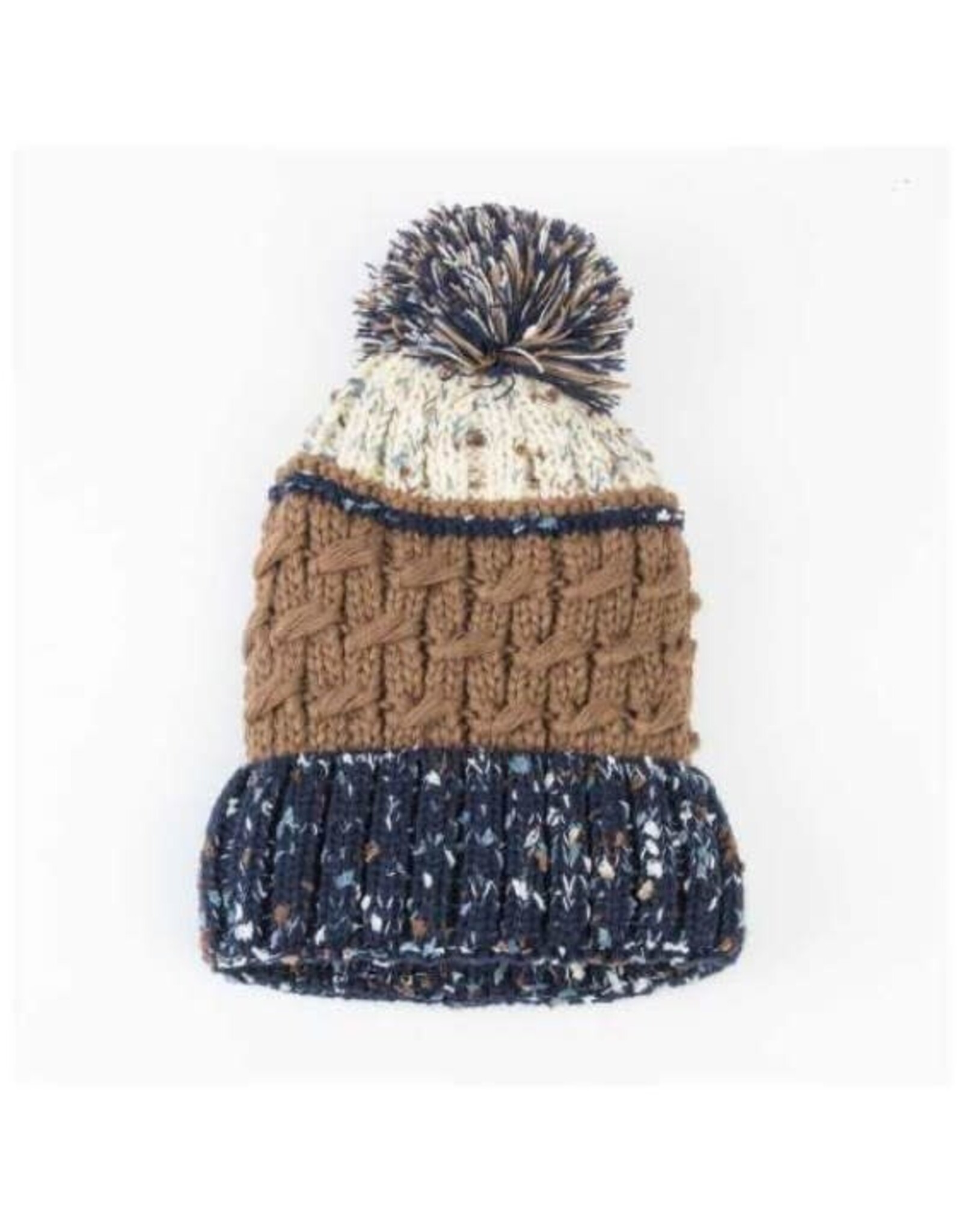 Tuque  Tricot Bleu & Brun