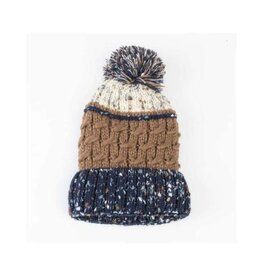 Tuque  Tricot Bleu & Brun