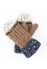 Mitaine  Tricot Bleu & Brun