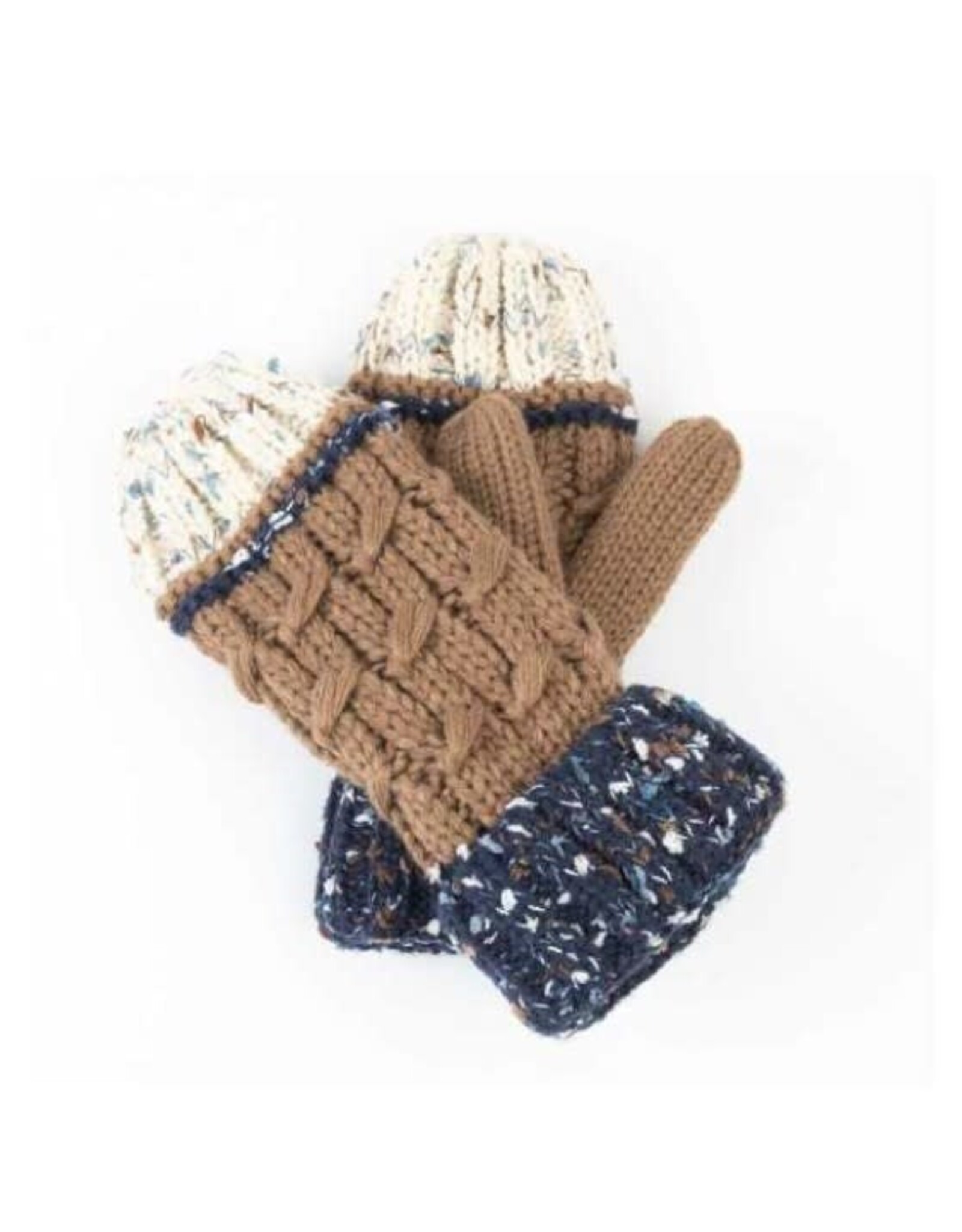 Mitaine  Tricot Bleu & Brun