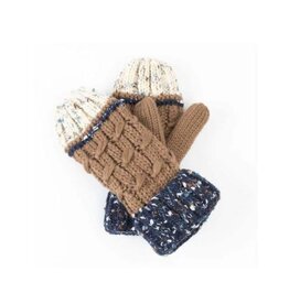 Mitaine  Tricot Bleu & Brun