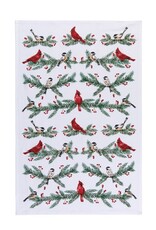 Linges à vaisselle oiseaux noel + branches