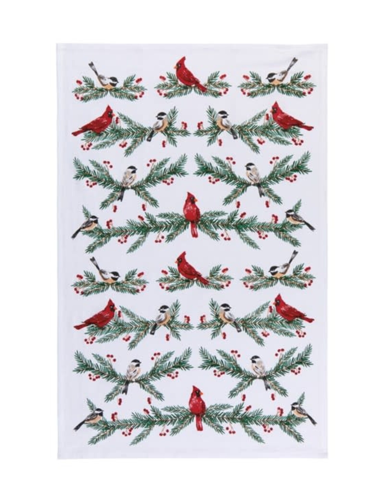 Linges à vaisselle oiseaux noel + branches