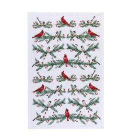 Linges à vaisselle oiseaux noel + branches