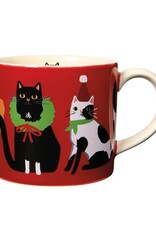 Tasse chat Noel - Rouge