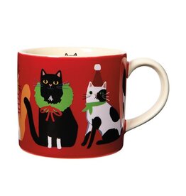 Tasse chat Noel - Rouge