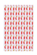 Linge Vaisselle  - Chat noel + bas