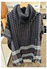 Fraas Châle Poncho Plaid - Noir