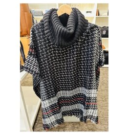 Fraas Châle Poncho Plaid - Noir