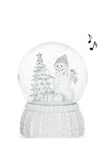 Boule d'eau musicale - Bonhomme neige Blanc
