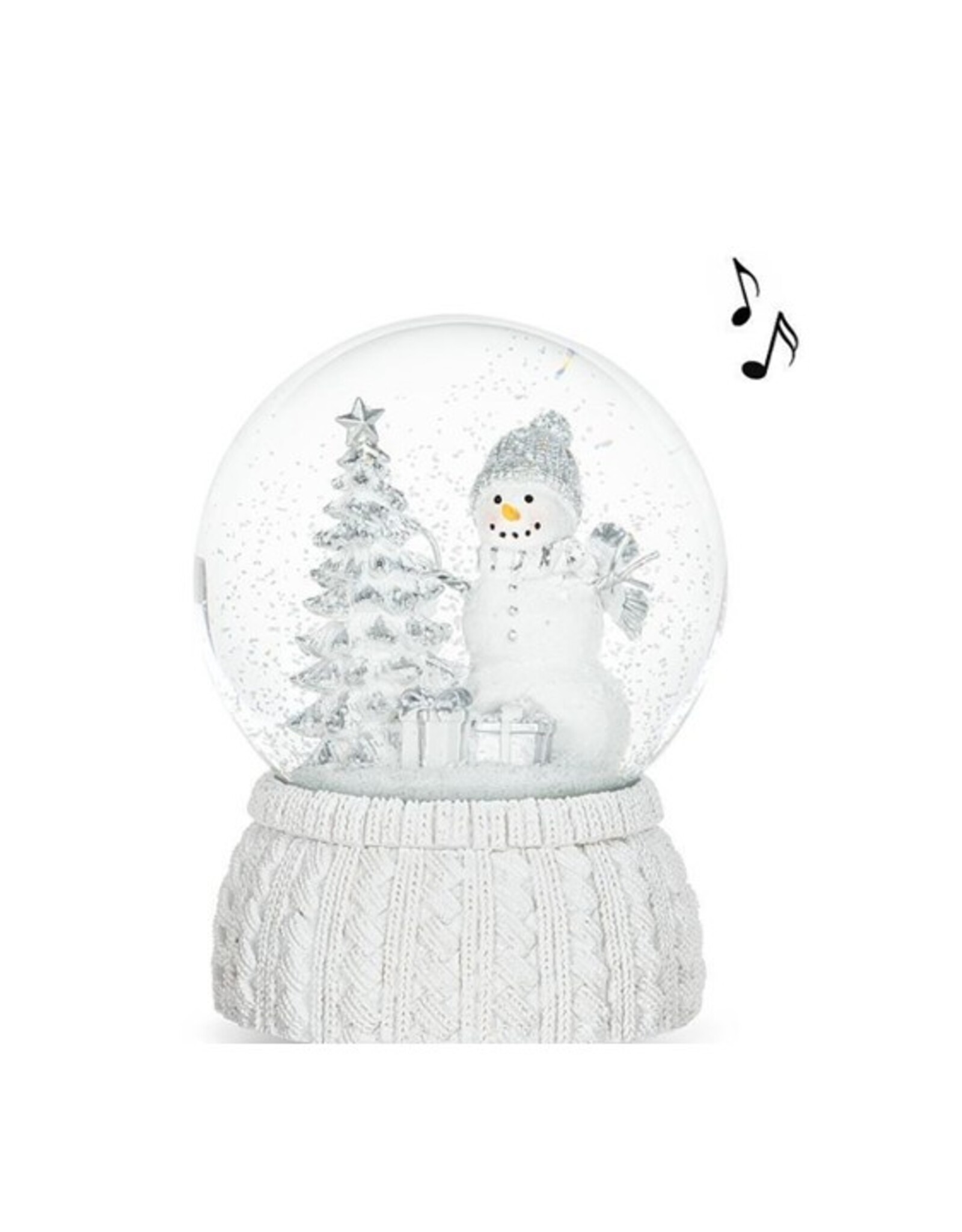 Boule d'eau musicale - Bonhomme neige Blanc