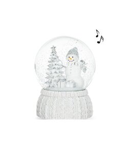 Boule d'eau musicale - Bonhomme neige Blanc