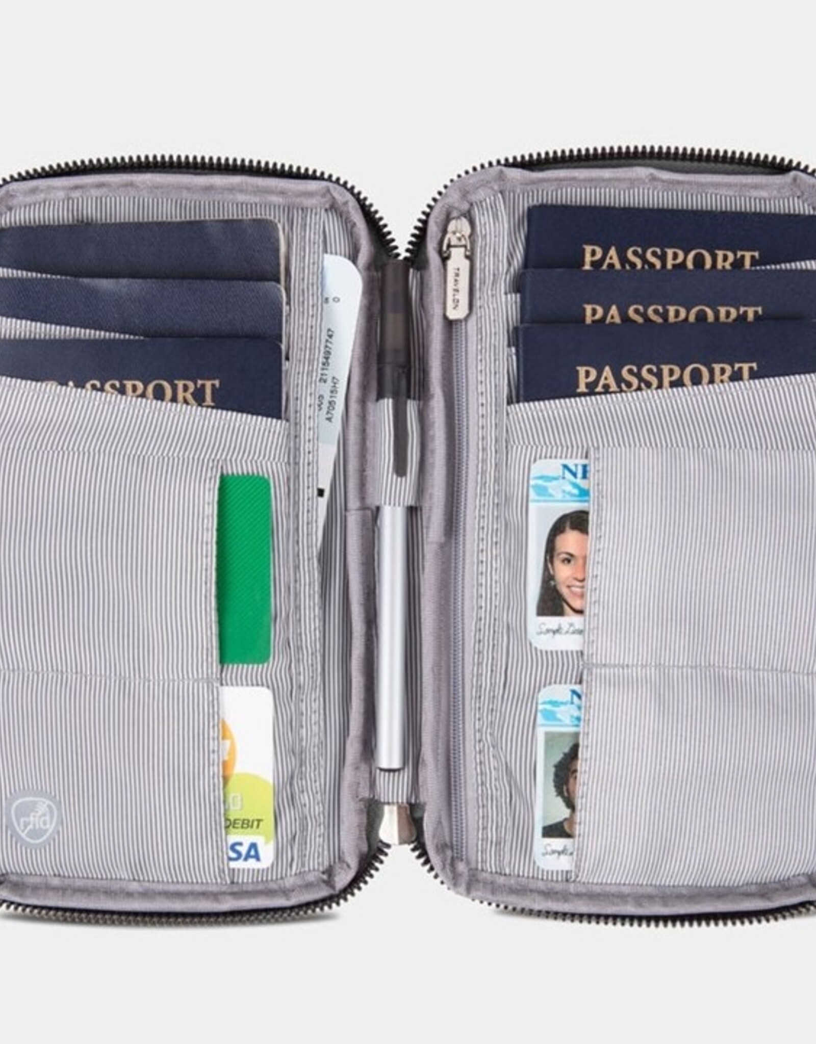Étui à Passeport Familial -  Gris