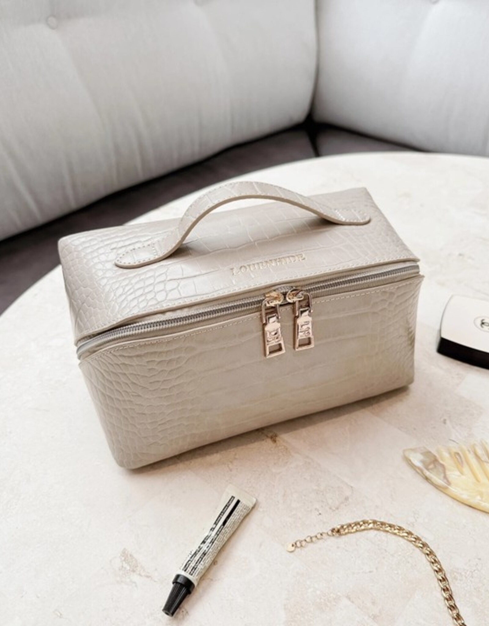 Louenhide Trousse Cosmétique - Mary croco  Putty