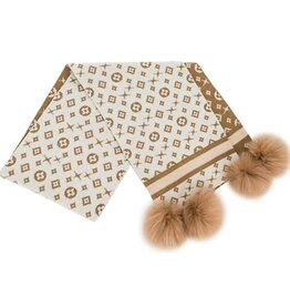 Foulard + pompon  Motif - Crème & Or