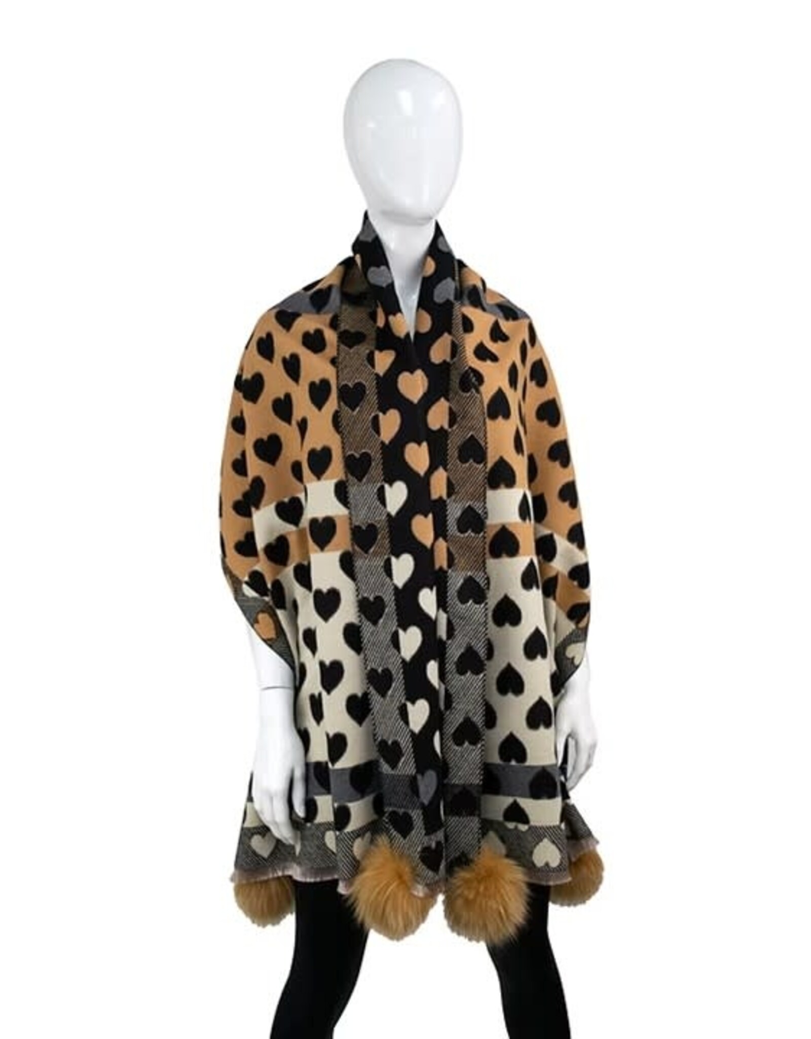 Grand foulard Coeur - Noir