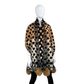 Grand foulard Coeur - Noir