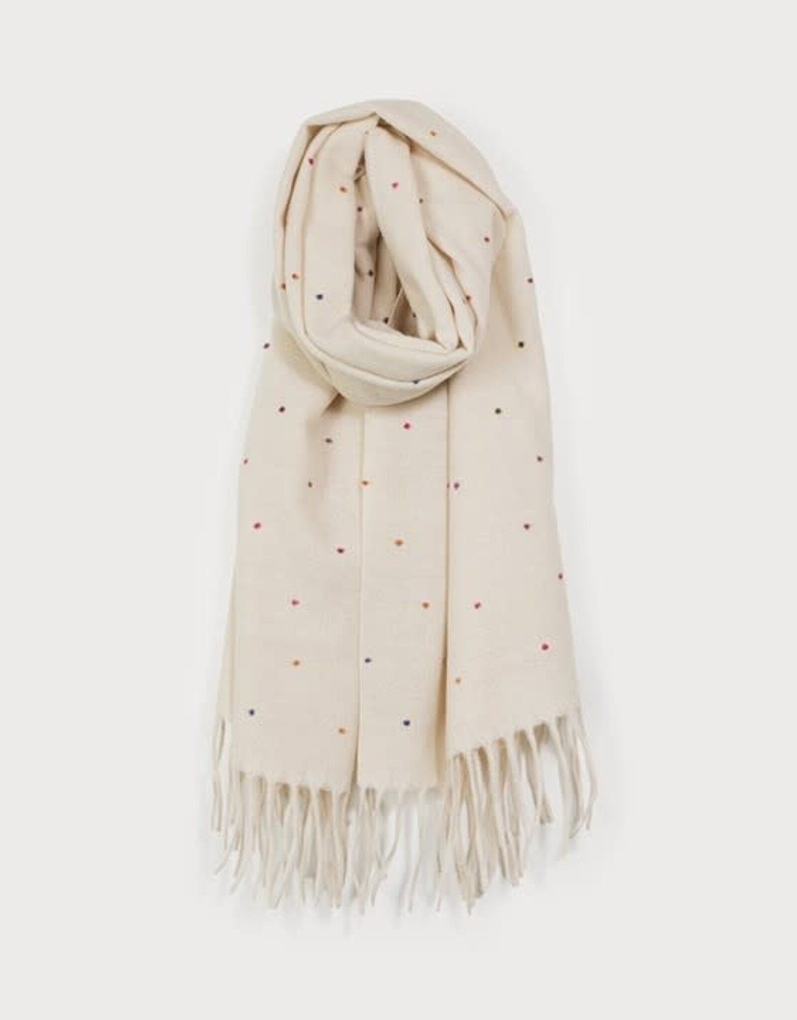 Caracol Foulard  #6209 Ivoire + Pois multi