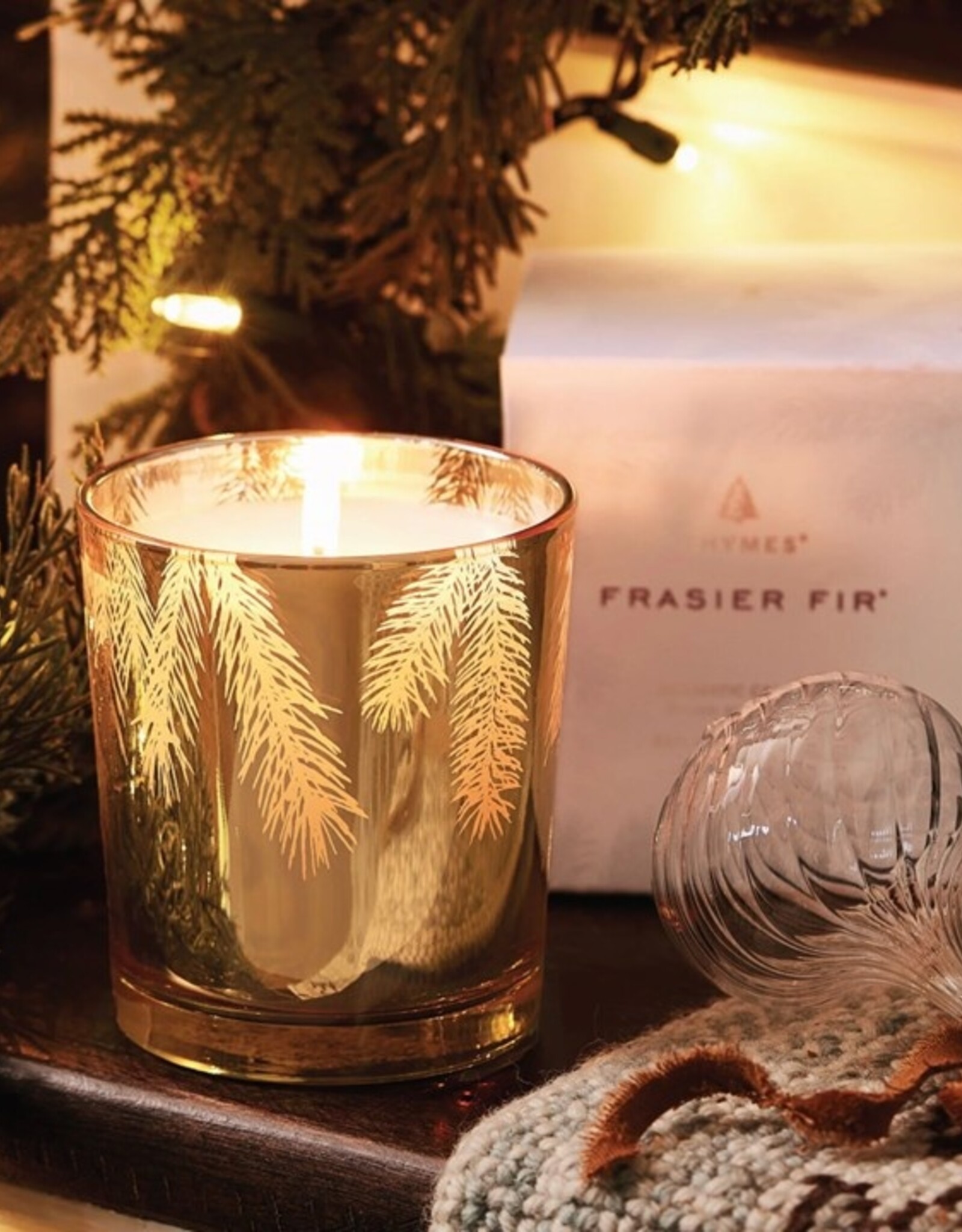 Thymes Grande bougie Frasier Fir Glided 13 oz - Gold