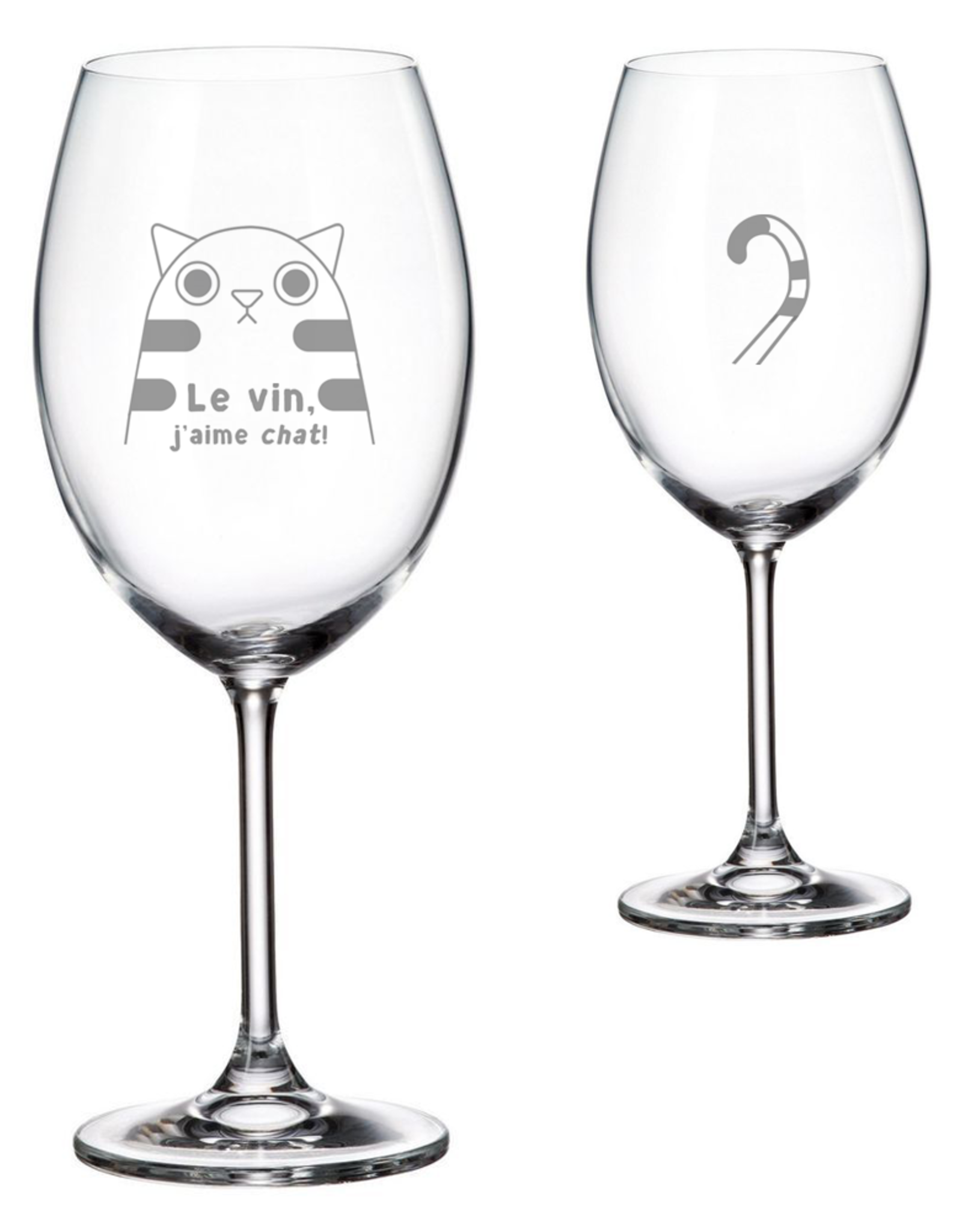 La maison du bar Verre à vin - Le vin j'aime chat