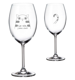 La maison du bar Verre à vin - Le vin j'aime chat