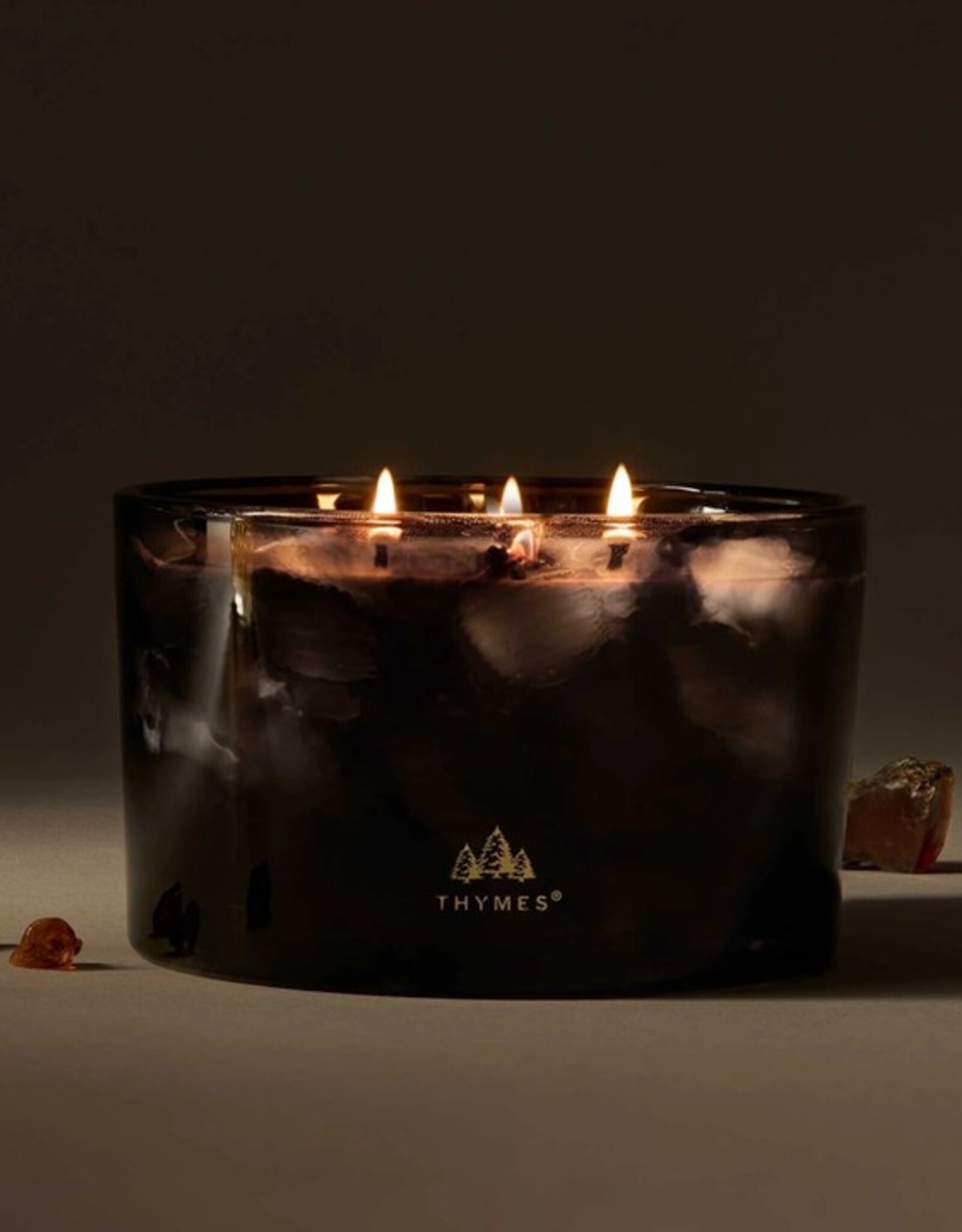 Thymes Bougie 3 mèches - Noir Woods