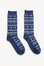Chaussettes motif alpaga- Marine S/M