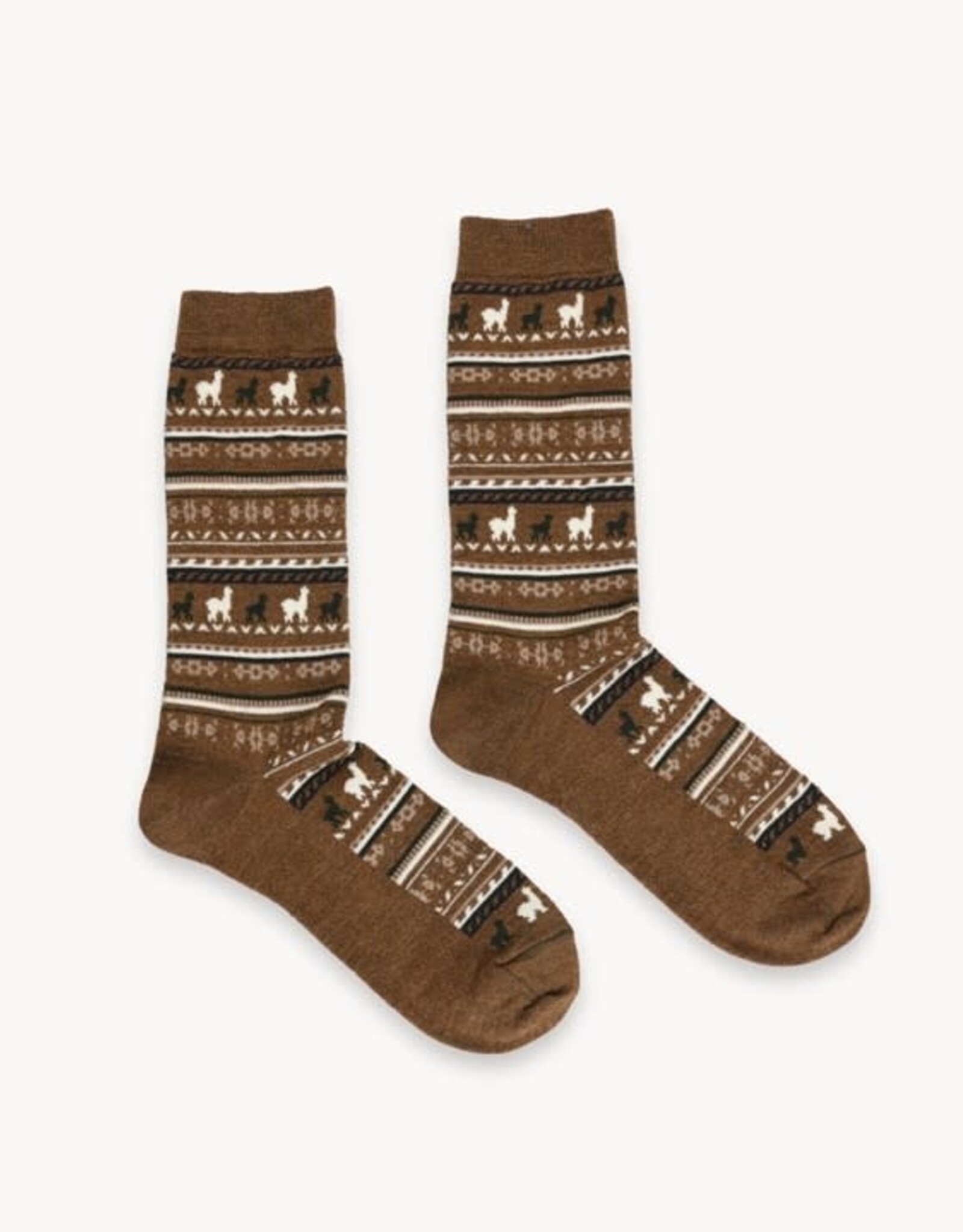 Chaussettes motif alpaga- Caramel S/M