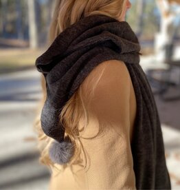Baluchon Foulard charcoal mini pompon # 1892-1820