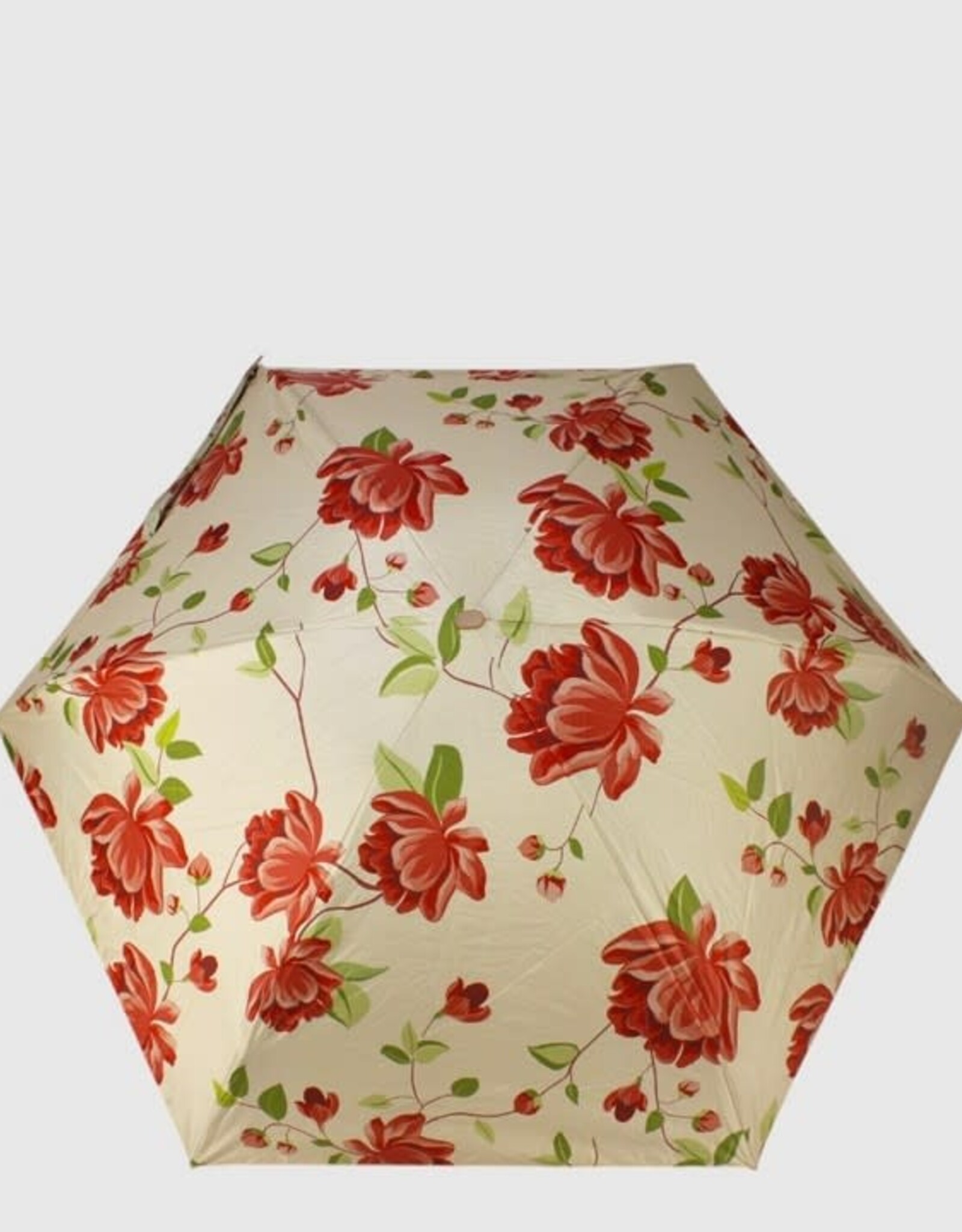 Petit parapluie + pochette - Fleurs Rouges