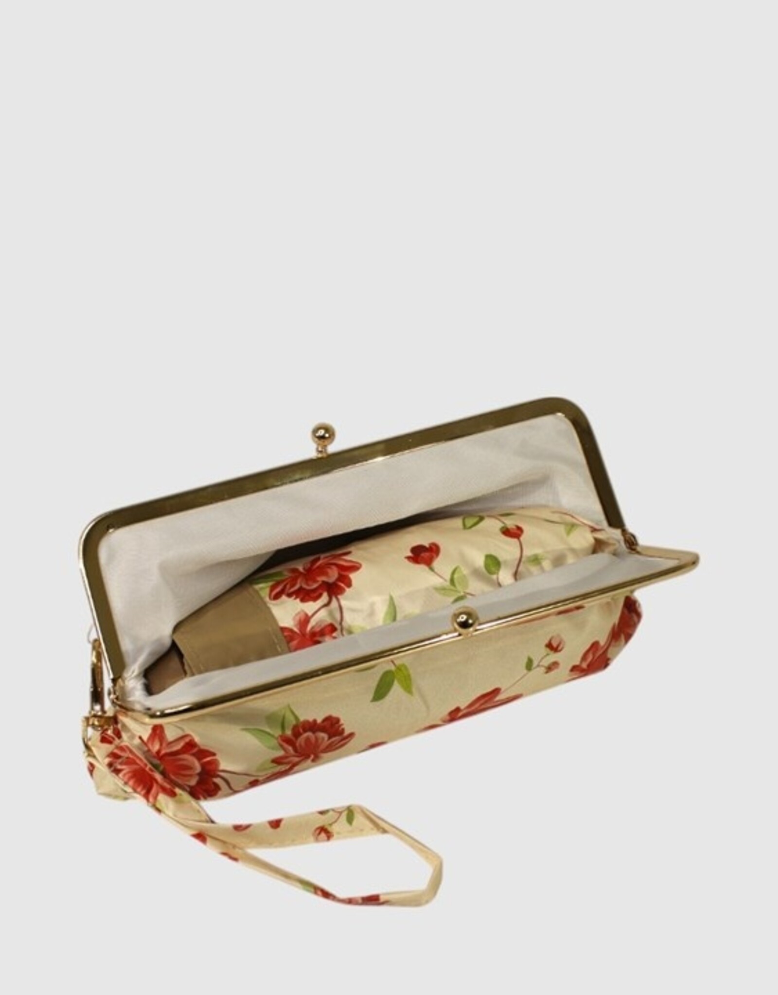 Petit parapluie + pochette - Fleurs Rouges