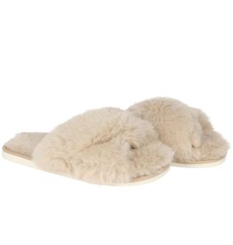 Pantoufle Mule croisée Taupe - Large Pantoufle Mule croisée Taupe - Large