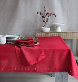 Nappe Rouge + bordure sapins - 60 x 90