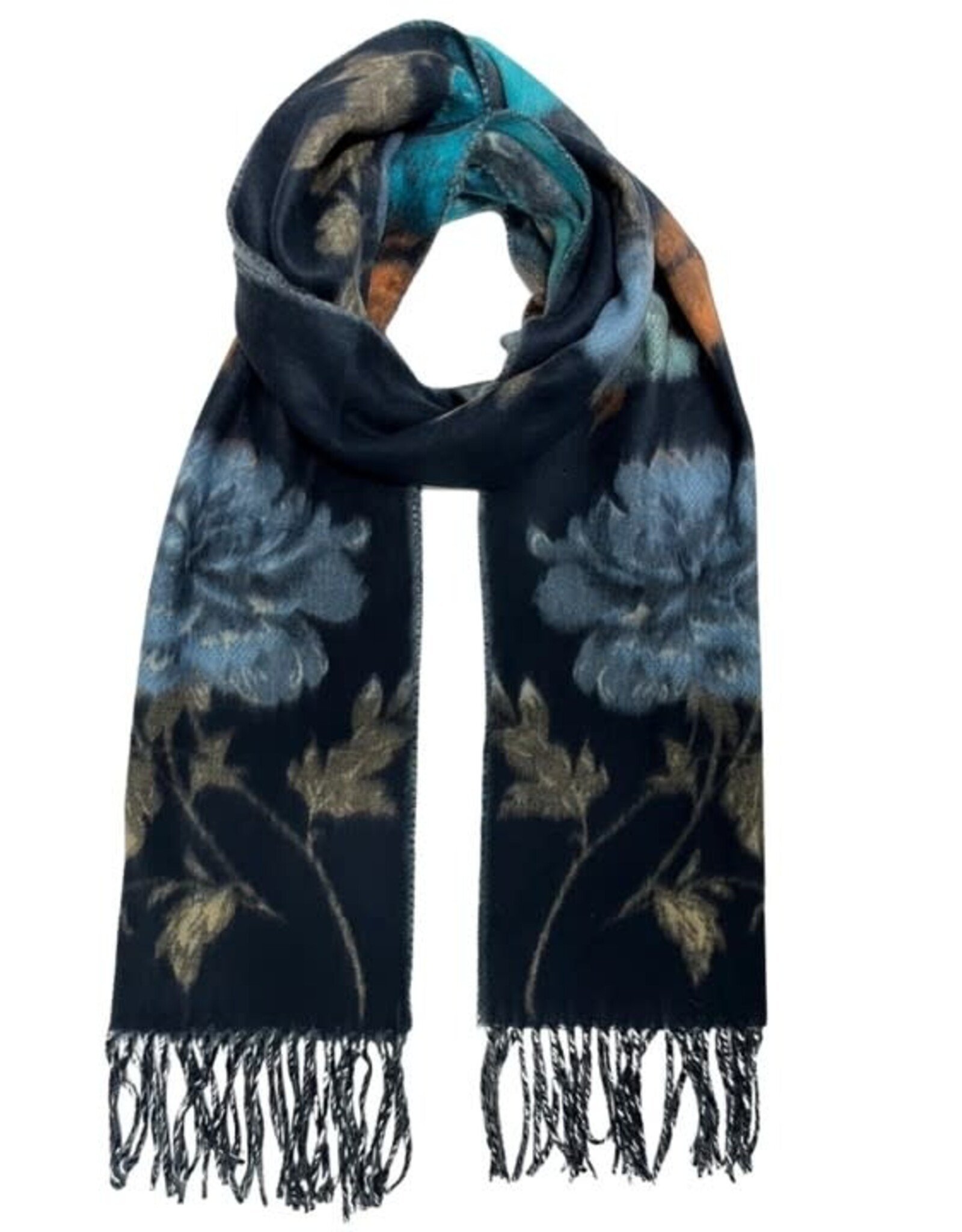 Fraas Foulard Fleuri - Marine