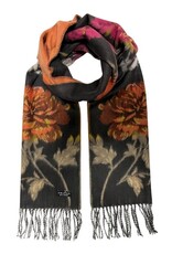 Fraas Foulard Fleuri - Gris & Orangé Fraas Foulard Fleuri - Gris & Orangé