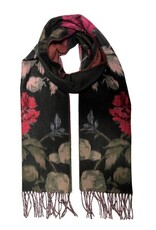 Fraas Foulard Fleuri - Noir & Rose Fraas Foulard Fleuri - Noir & Rose