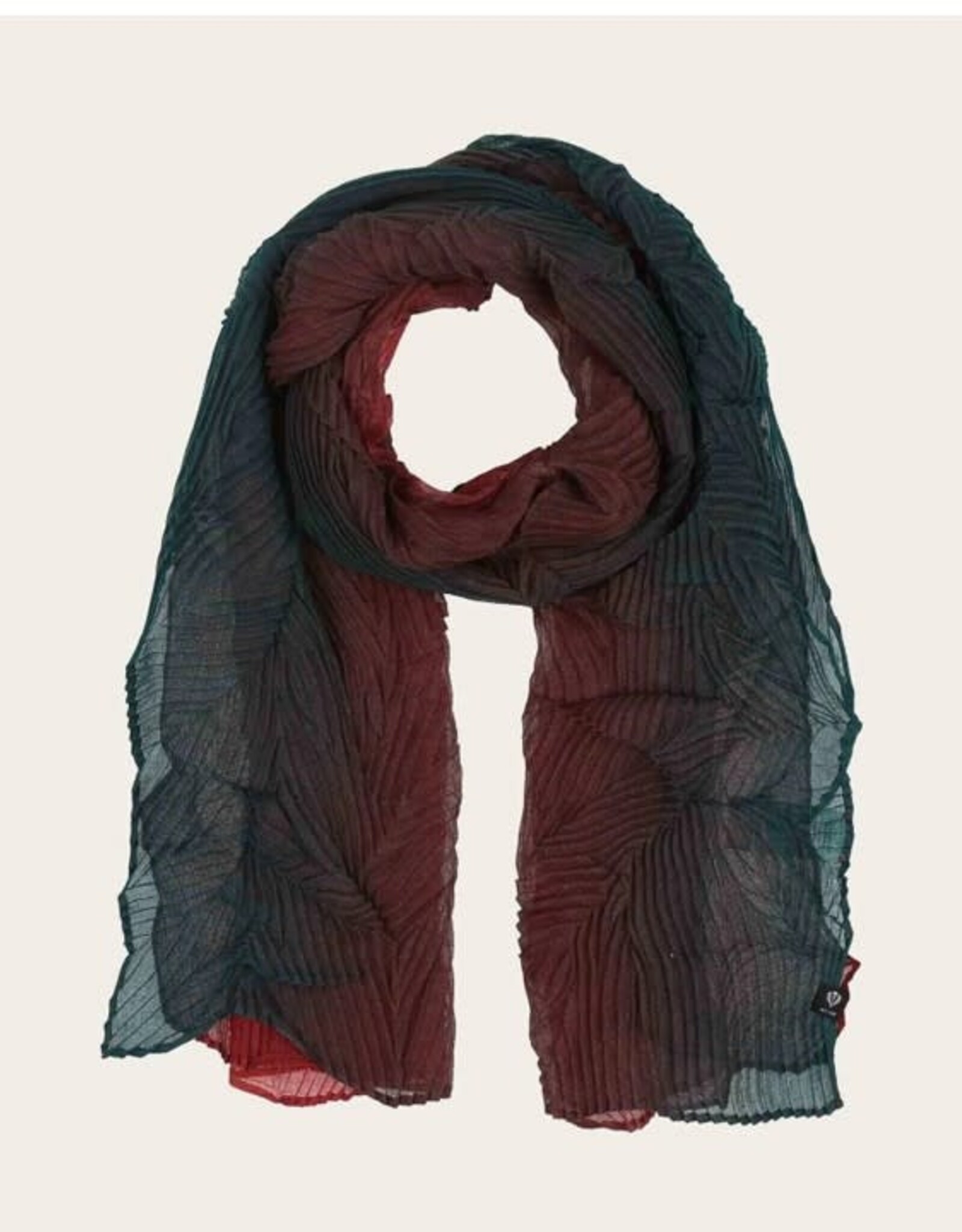 Foulard plissé dégradé - Vert & Orangé