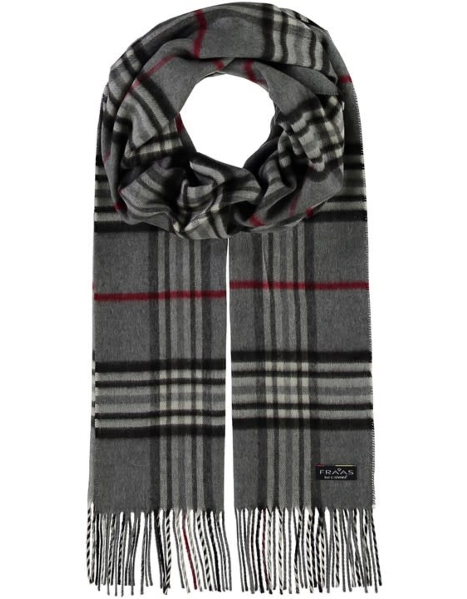 Fraas Foulard cashmink - plaid Gris