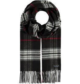Fraas Foulard cashmink - Tartan noir & blanc