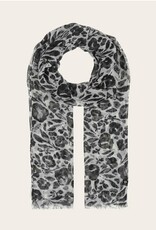 Fraas Foulard léger Fleuri - Noir & Blanc