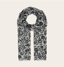 Fraas Foulard léger Fleuri - Noir & Blanc