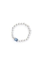 Beblue Bague élastique argent - Bleu Beblue Bague élastique argent - Bleu