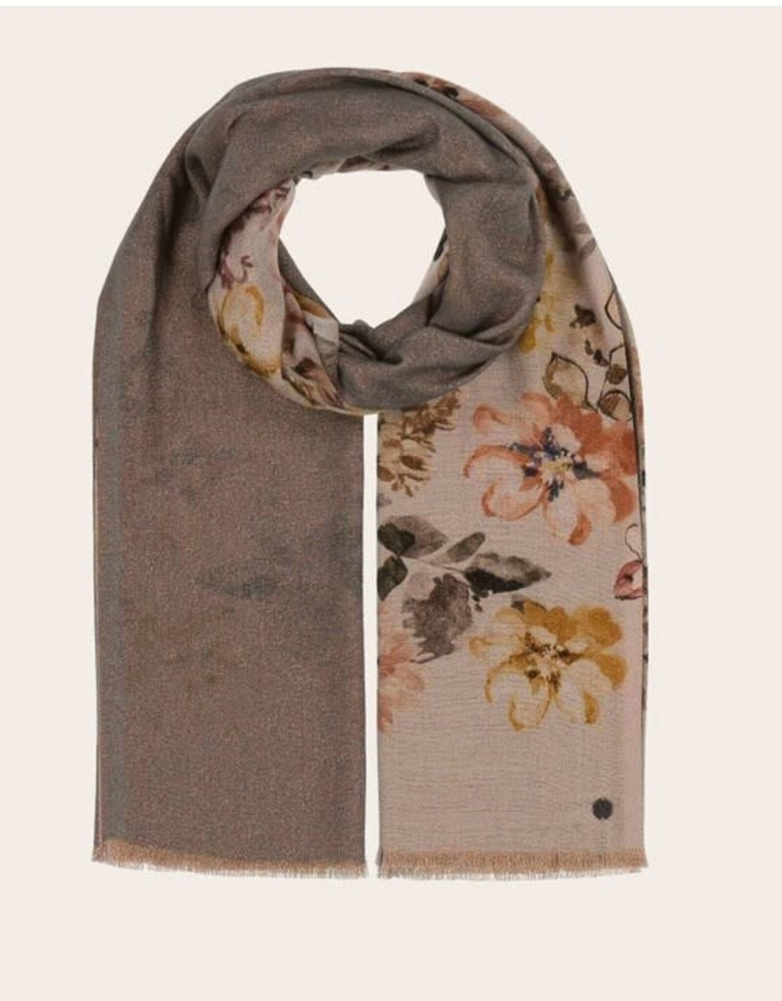 Fraas Foulard Fleurs Romantic + Glitter - Gris