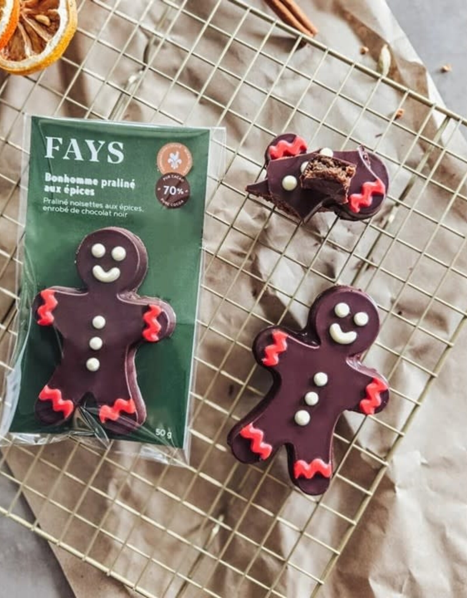 Fays terroir chocolaté Bonhomme praliné aux épices