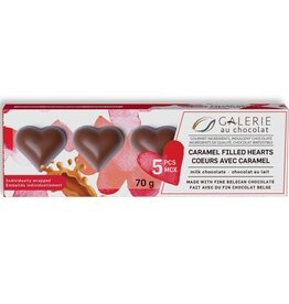 Boite chocolats lait - 5 Coeurs au caramel