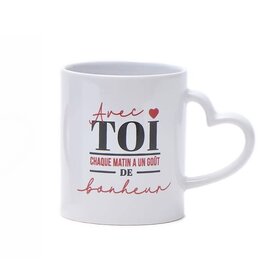 Tasse - Avec toi chaque matin goûte le bonheur