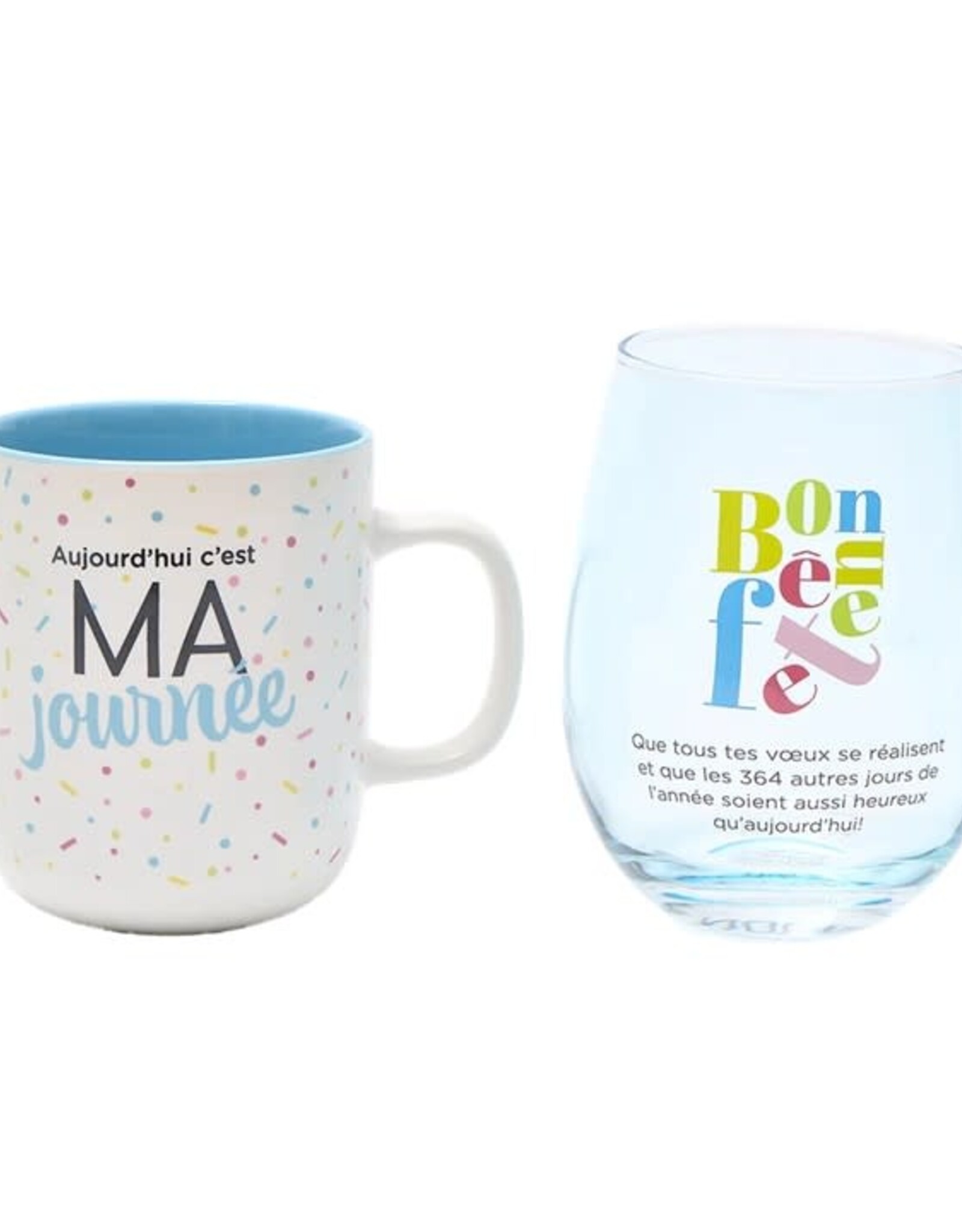 Chantal Lacroix Ens Tasse + Verre - Bonne Fête